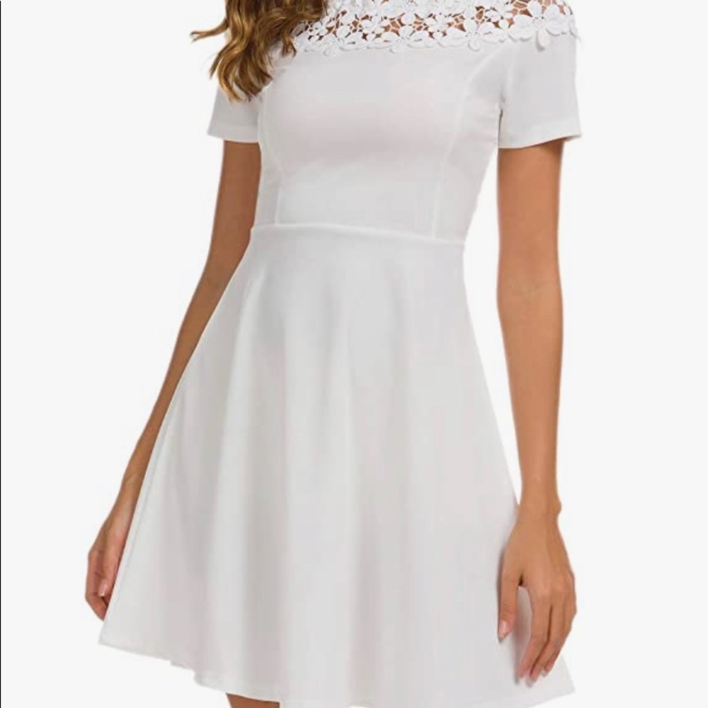 Elegant Vintage Floral Lace Off Shoulder Dress